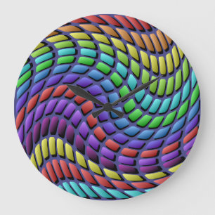 Carreaux de mosaïque colorés Horloge murale