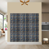 Carreaux de Motif clé grecque Art Déco en marine e