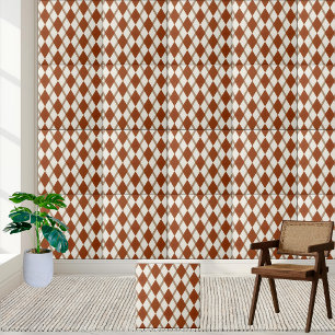 Carreaux de Motif de Jacquard Brown et blanc
