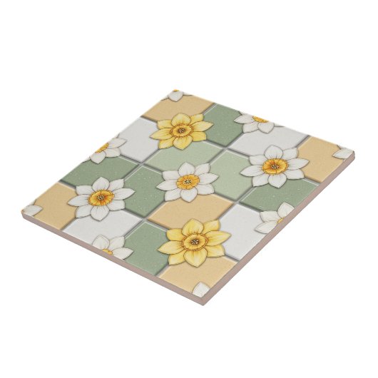 Carreaux de motif floral à motif de jonquille (Côté)