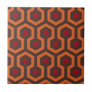 carreaux de motif rouge-orange grec