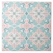 Carreaux de motifs floraux rose et bleu (Devant)