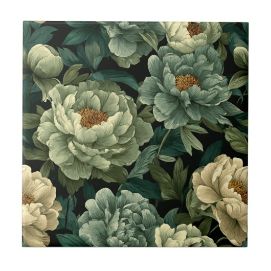 Carreaux De Peonies Vertes Pour Parquet Durable (Devant)