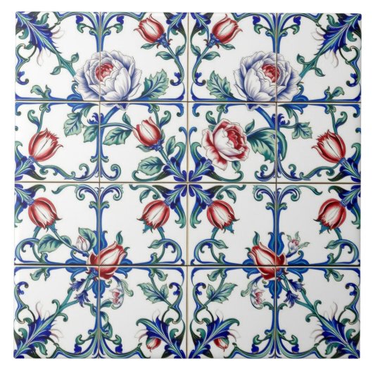 carreaux de roses printanières (Devant)
