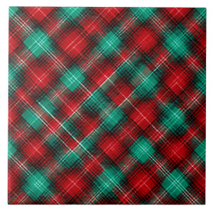 Carreaux de vacances rouges et verts
