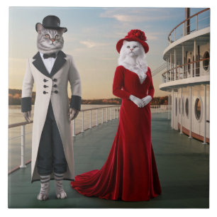 Carreaux décoratifs de chat de bateau à vapeur mig