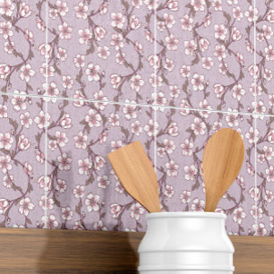 Carreaux décoratifs Motifs de vigne florale pourpr