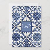 Carreaux D'Été Bleu Et Blanc Invitation De Mariage (Dos)