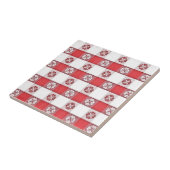 Carreaux d'impression en tissu italien rouge et bl (Côté)