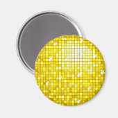 Carreaux Disco Aimant frigo jaune rond (Recto/Verso)