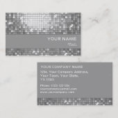 Carreaux Disco "Argent" carte de visite gris strié (Devant / Derrière)