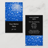 Carreaux Disco bleu foncé carte de visite noir por (Devant / Derrière)