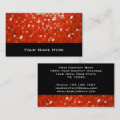 Carreaux Disco carte de visite rouge noir (Devant / Derrière)
