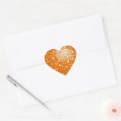 Carreaux Disco Coeur autocollant orange (Enveloppe)