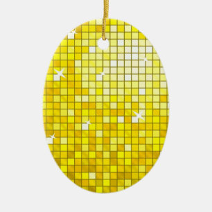 Carreaux Disco Ornement jaune ovale