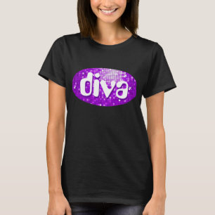 Carreaux Disco Purple 'diva' t-shirt noir