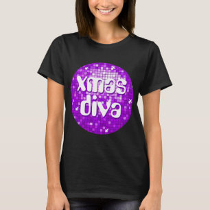 Carreaux Disco Purple 'xmas diva' t-shirt noir