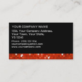 Carreaux Disco Rouge carte de visite bande noire (Dos)