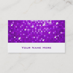 Carreaux Disco violet carte de visite blanc