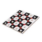 Carreaux en céramique Blanc Noir À damiers Bière T (Côté)