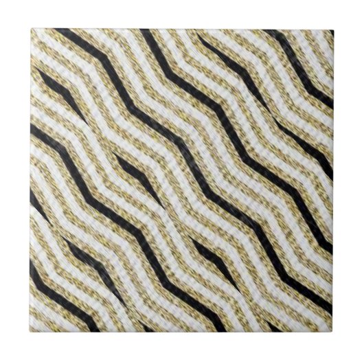 Carreaux en céramique Blanc Noir Or (Devant)