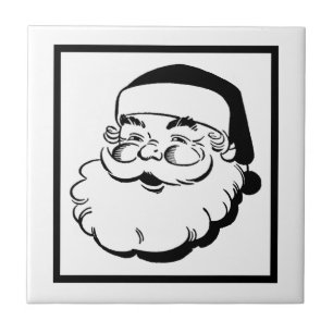 Carreaux en céramique blanche Retro Père Noël
