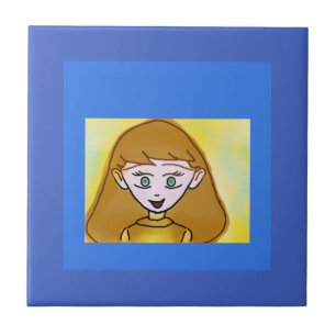 Carreaux en céramique bleu Bingo Anime