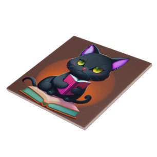 Carreaux en céramique de chat noir