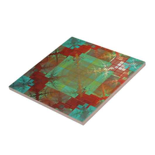 Carreaux en céramique de fusion chromatique rouge (Côté)