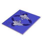 Carreaux en céramique de grues japonaises vintages (Côté)