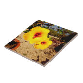 Carreaux en céramique de l'Hibiscus jaune (Côté)