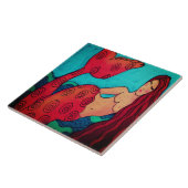 Carreaux en céramique de sirène rouge Haired (Côté)