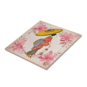 Carreaux en céramique femme asiatique