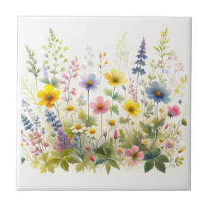 Carreaux en céramique floraux de fleurs sauvages e