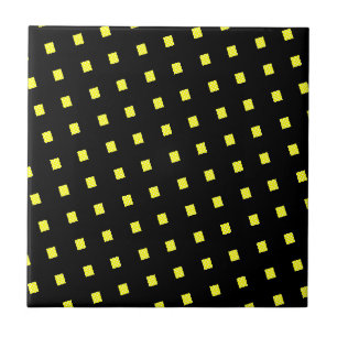 Carreaux en céramique Jaune Polkadot Blanc Noir