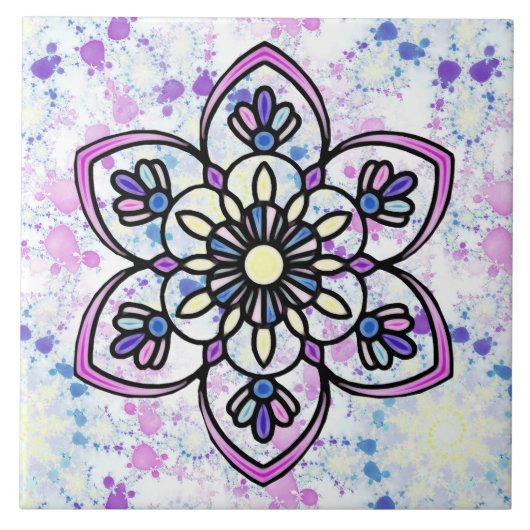 Carreaux en céramique Mandala B Spring (Devant)