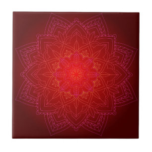 Carreaux en céramique Mandala rouge