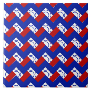 Carreaux en céramique Motif bleu rouge IV