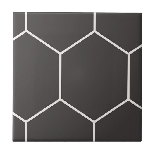 Carreaux en céramique noire Motif Hexagon (Devant)