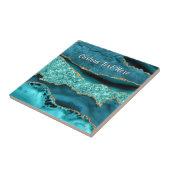 Carreaux en céramique turquoise bleu or marbre per (Côté)