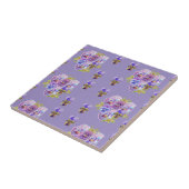 Carreaux en céramique violets à fleurs de pensée v (Côté)