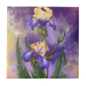 Carreaux en céramique violets Iris Fleurs (Devant)