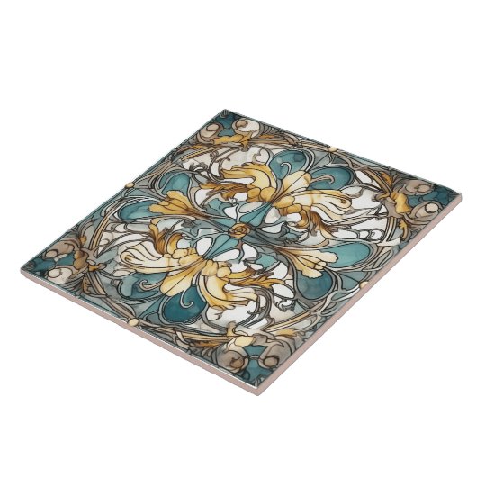 Carreaux floraux de l'Indigo Azulejo (Côté)