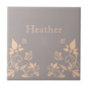 Carreaux floraux de papillon de corail