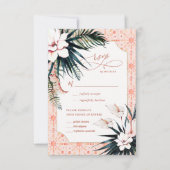 Carreaux floraux | Mariage tropical marocain RSVP (Devant)