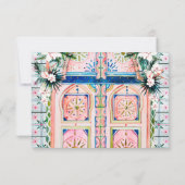 Carreaux floraux | Mariage tropical marocain RSVP (Dos)