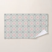 Carreaux Floraux Pastel Verts (Serviette à main)