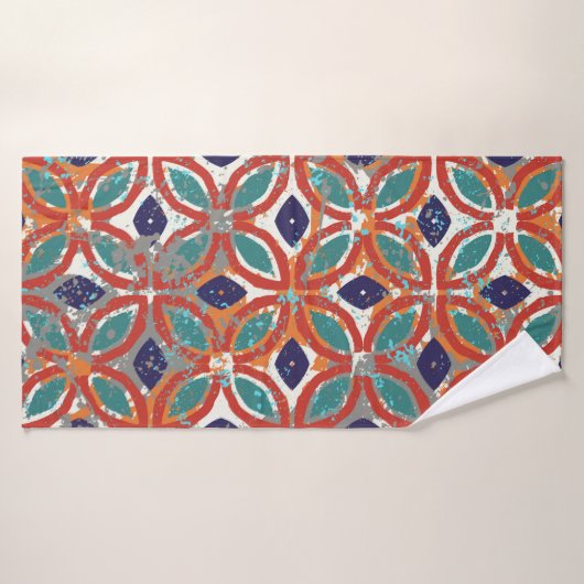 Carreaux géométriques : arrière - plan ethnique vi (Serviette de bain)