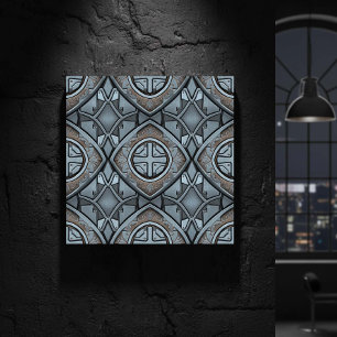 Carreaux Géométriques Métalliques Nickel Brossé #2