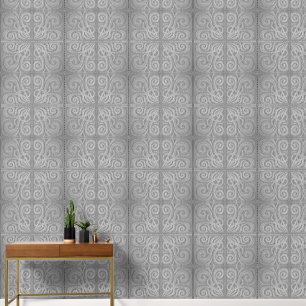 carreaux gris motif Vinyl Papier peint
